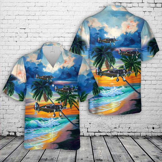 WW2 French Air Force Curtis H75-C1 Hawk fighter aircraft Hawaiian Shirt