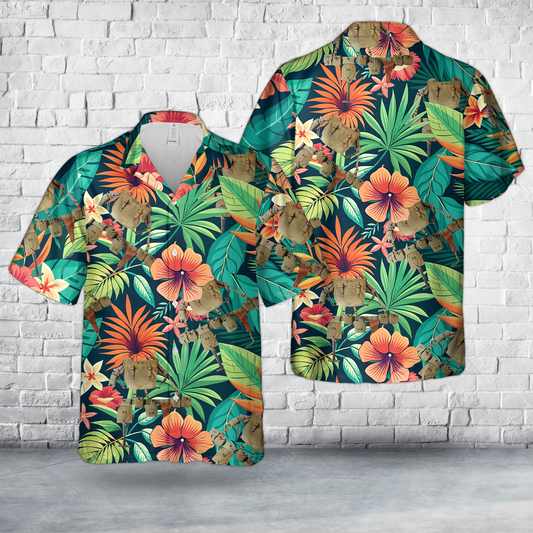 WW2 US ARMY D DAY M1 Carbin Paratrooper Equipment Hawaiian Shirt