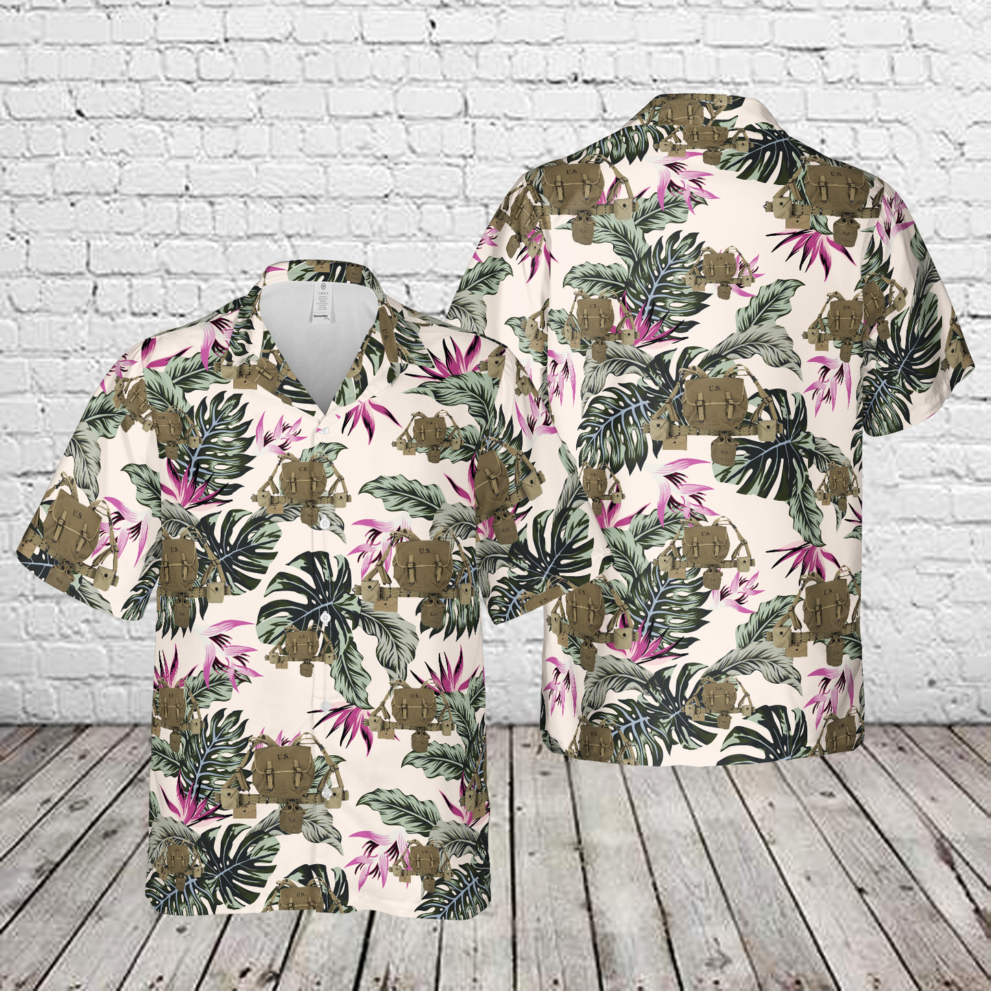 WWII Paratrooper Webgear Package Hawaiian Shirt