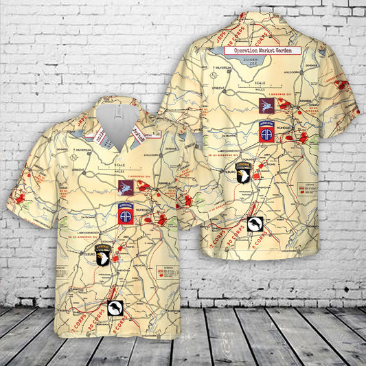 WWII September 1944 Operation Market Garden British and U.S. DROP ZONES Battlefield Hawaiian Shirt