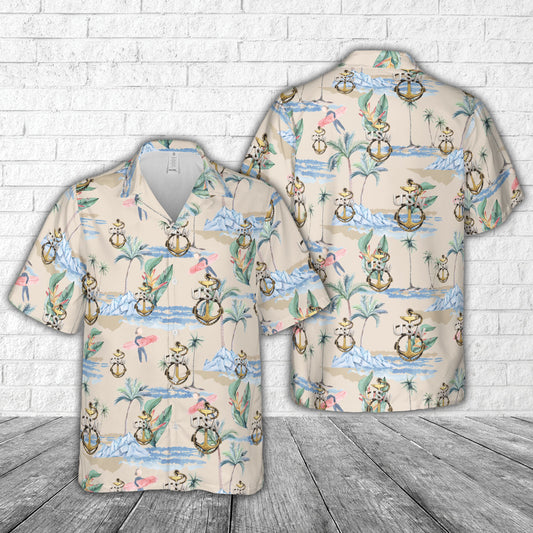 WWI US Navy CPO Badge Hawaiian Shirt