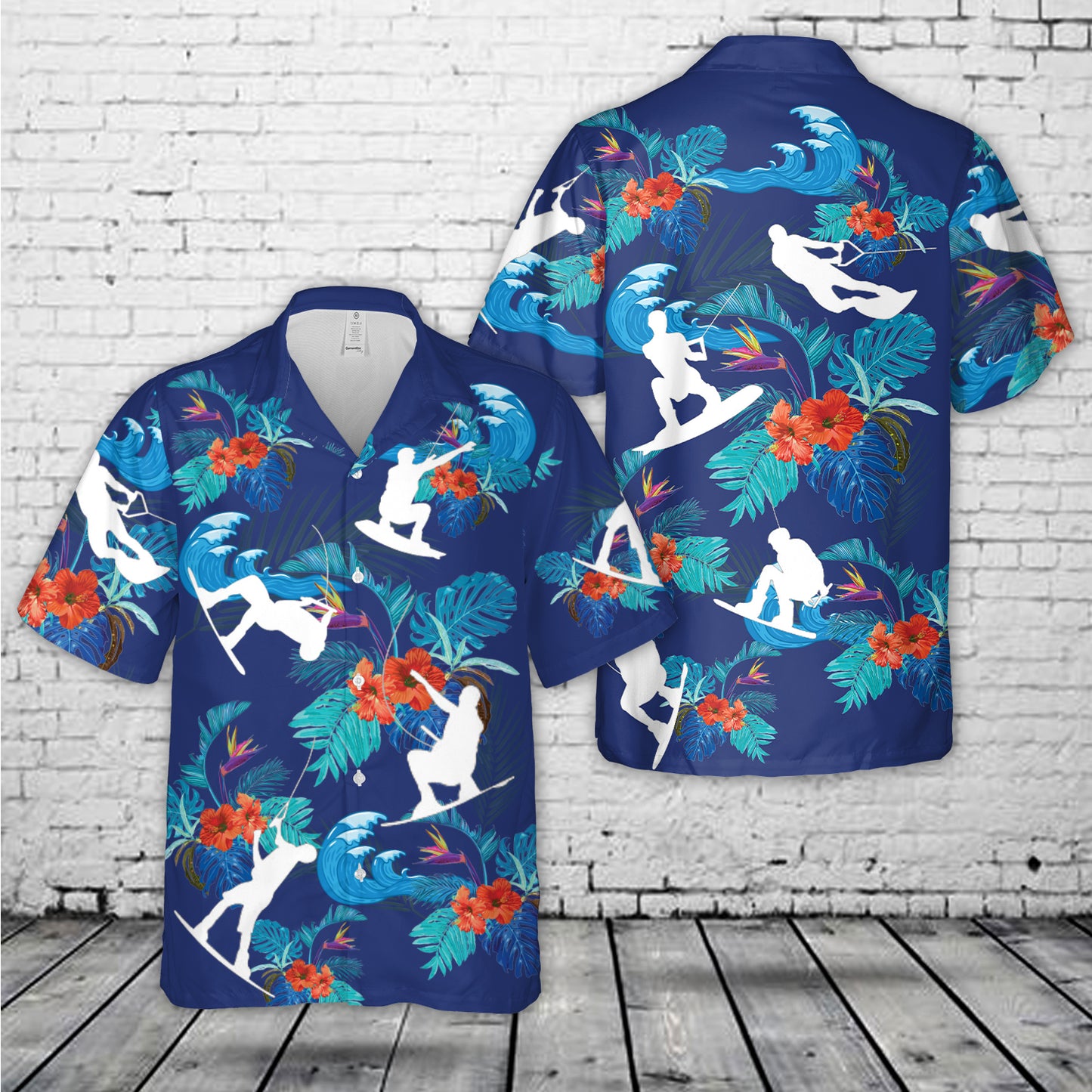 Wakeboarding Silhouettes Hawaiian Shirt