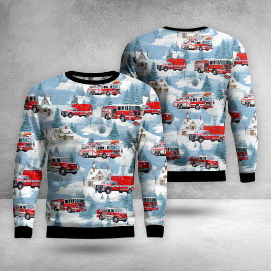 Wallingford, Connecticut, Wallingford Fire Department Christmas AOP Ugly Sweater