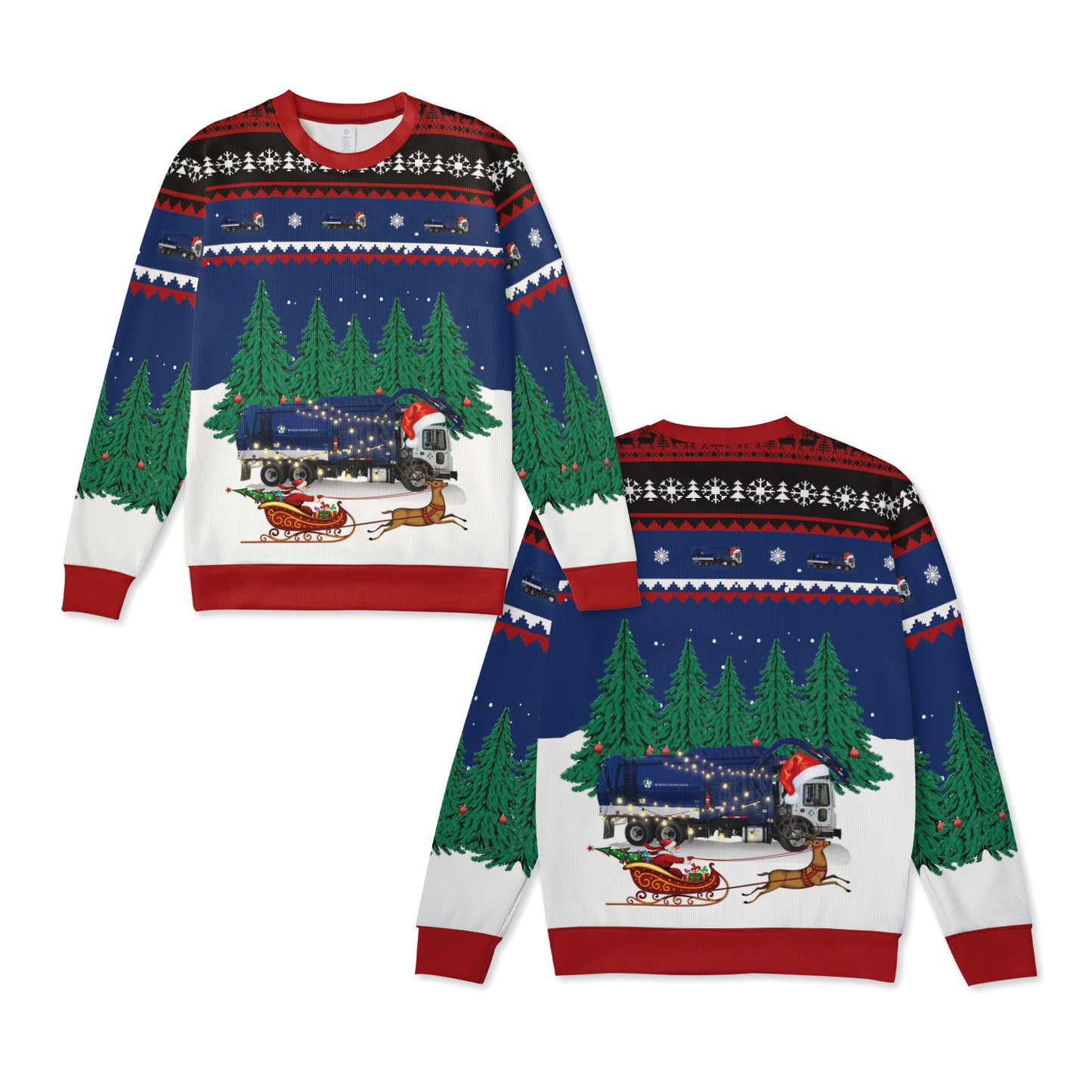 Waste Connections Canada Commercial Truck Christmas Knitted Sweater