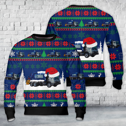 Waste Connections Canada Garbage Truck AOP Christmas Ugly Sweater