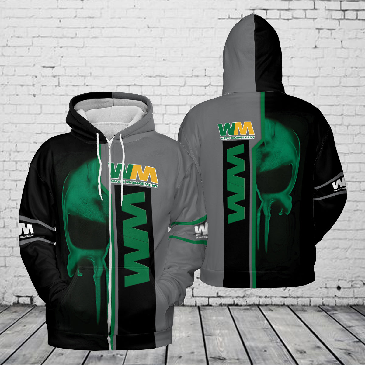 Waste Management AOP Zip Hoodie