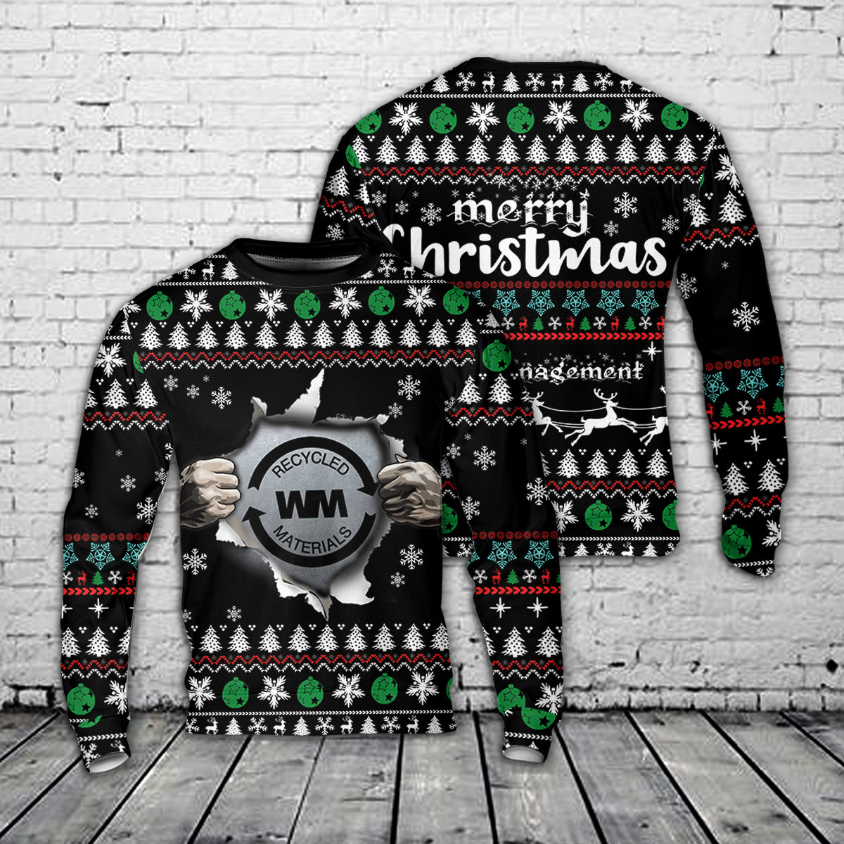 Waste Management Christmas AOP Sweater