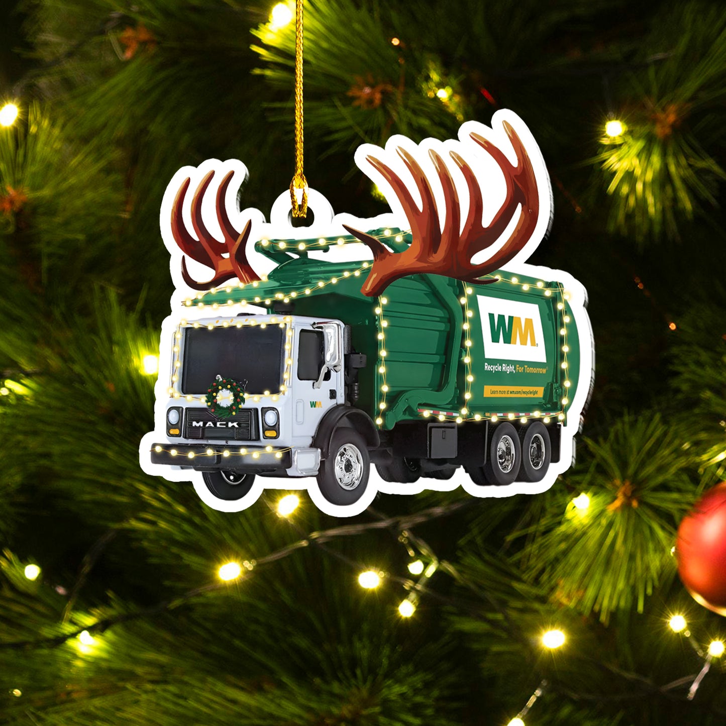 Waste Management Christmas Custom shape 2-sided Acrylic Ornament