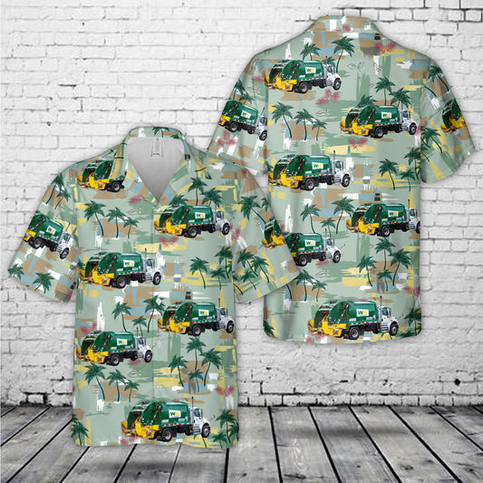 Waste Management Freightliner M2 106 Rear Loader Hawaiian Shirt