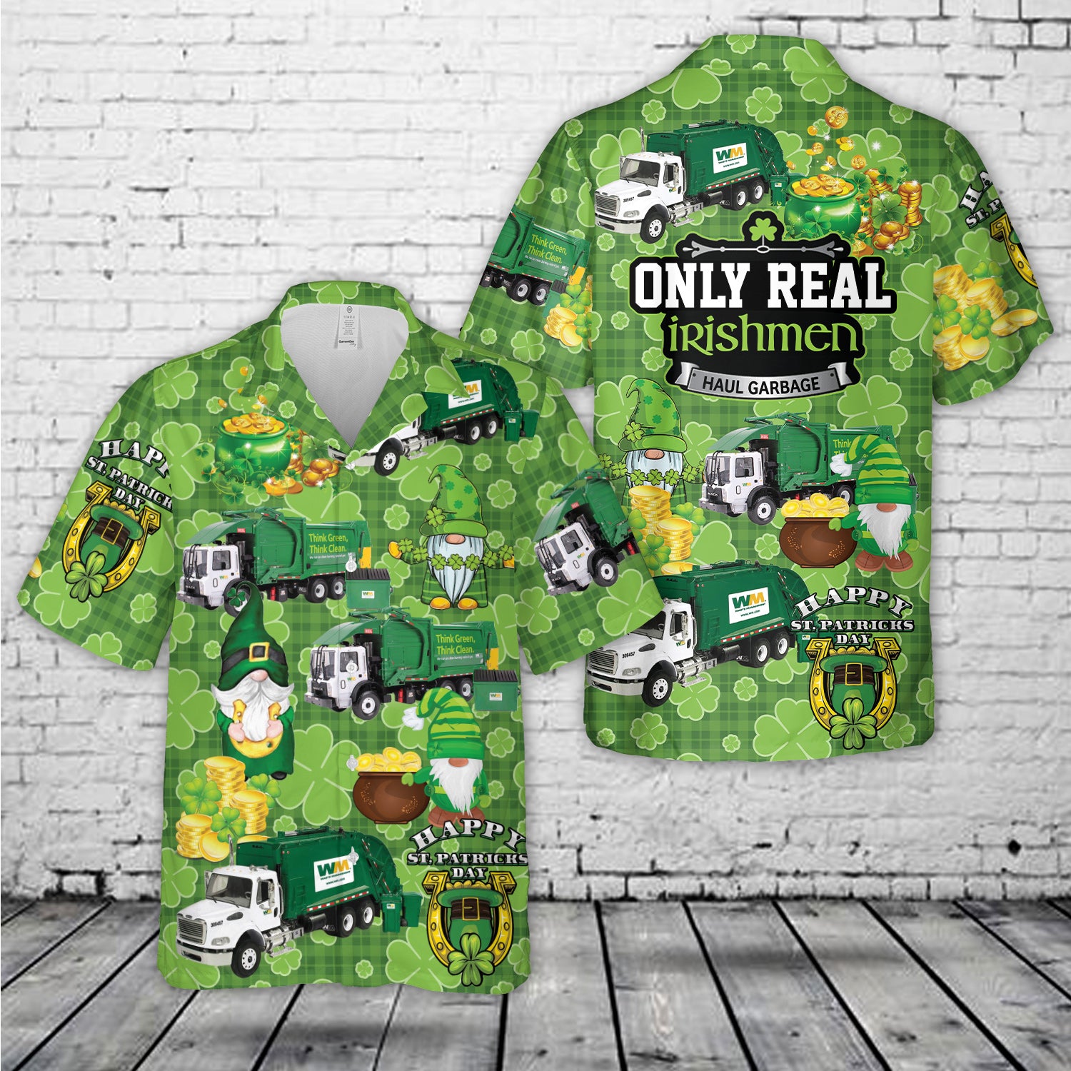 Waste Management St. Patrick's Day Hawaiian Shirt