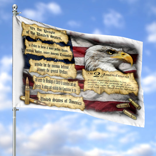 We The People Eagle 2nd Amendment, 4th Of July House Flag