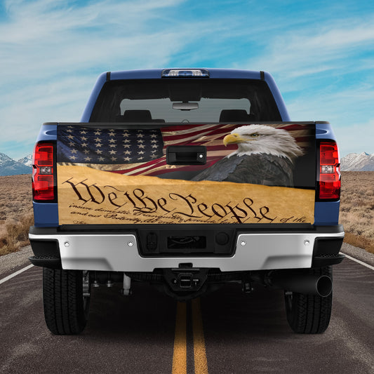 We the People Unites States Constitution American Flag Bald Eagle Tailgate Wrap