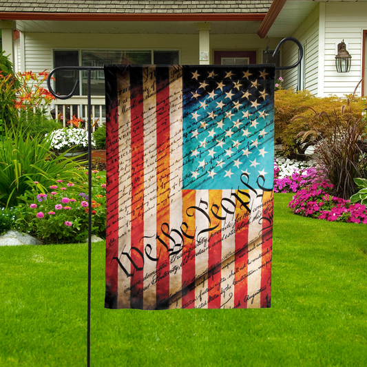 We the people - US flag and constitution Vertical Flag