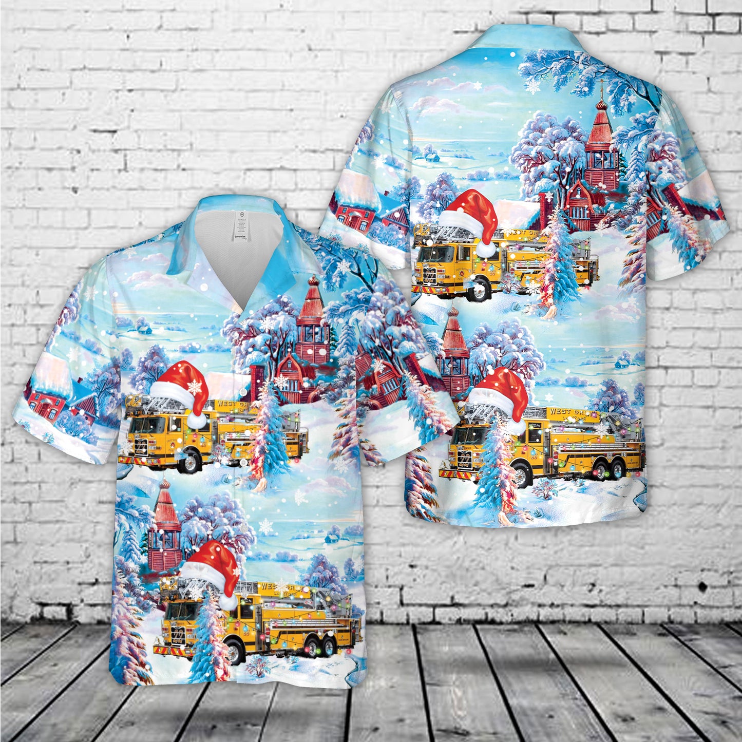 West Grove Fire Company Station 22 Christmas Hawaiian Shirt