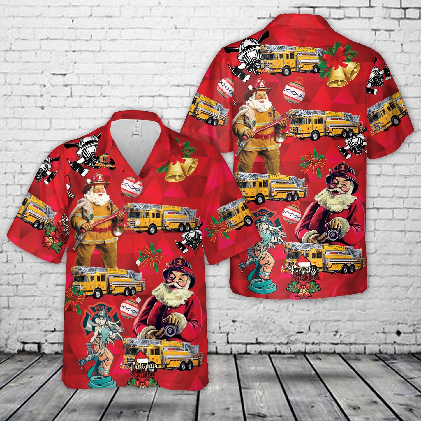 West Grove Fire Company Station 22 Christmas Hawaiian Shirt