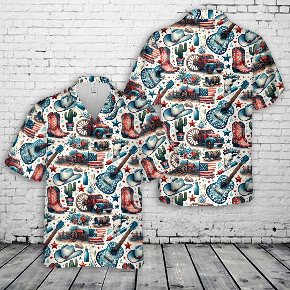 Western 4th Of July Hawaiian Shirt