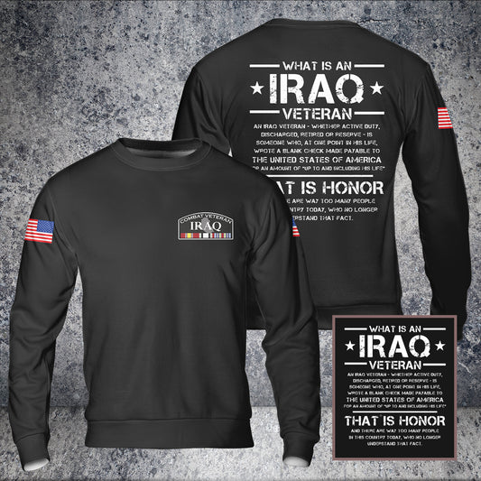 What Is An Iraq Veteran AOP Sweatshirt (Lightweight)