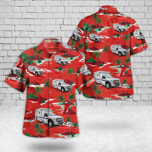 Wilton, Connecticut, Wilton Volunteer Ambulance Corps 2019 Ford / Life Line F550 Ambulance Hawaiian Shirt