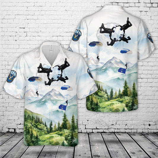 Wings of Blue - USAF Parachute Team Hawaiian Shirt