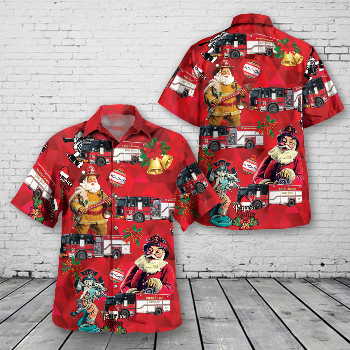 Winnipeg, Manitoba, Winnipeg Fire Department Christmas Hawaiian Shirt