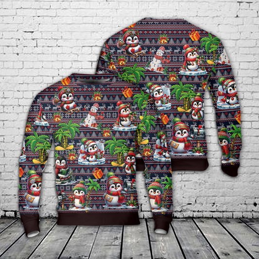 Winter Penguin AOP Christmas Ugly Sweater