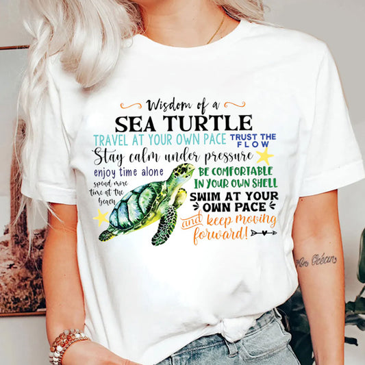 Wisdom of Sea Turtle Classic Unisex T-Shirt Gildan 5000 (Made In US)