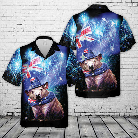 Wombat Australia Day Hawaiian Shirt