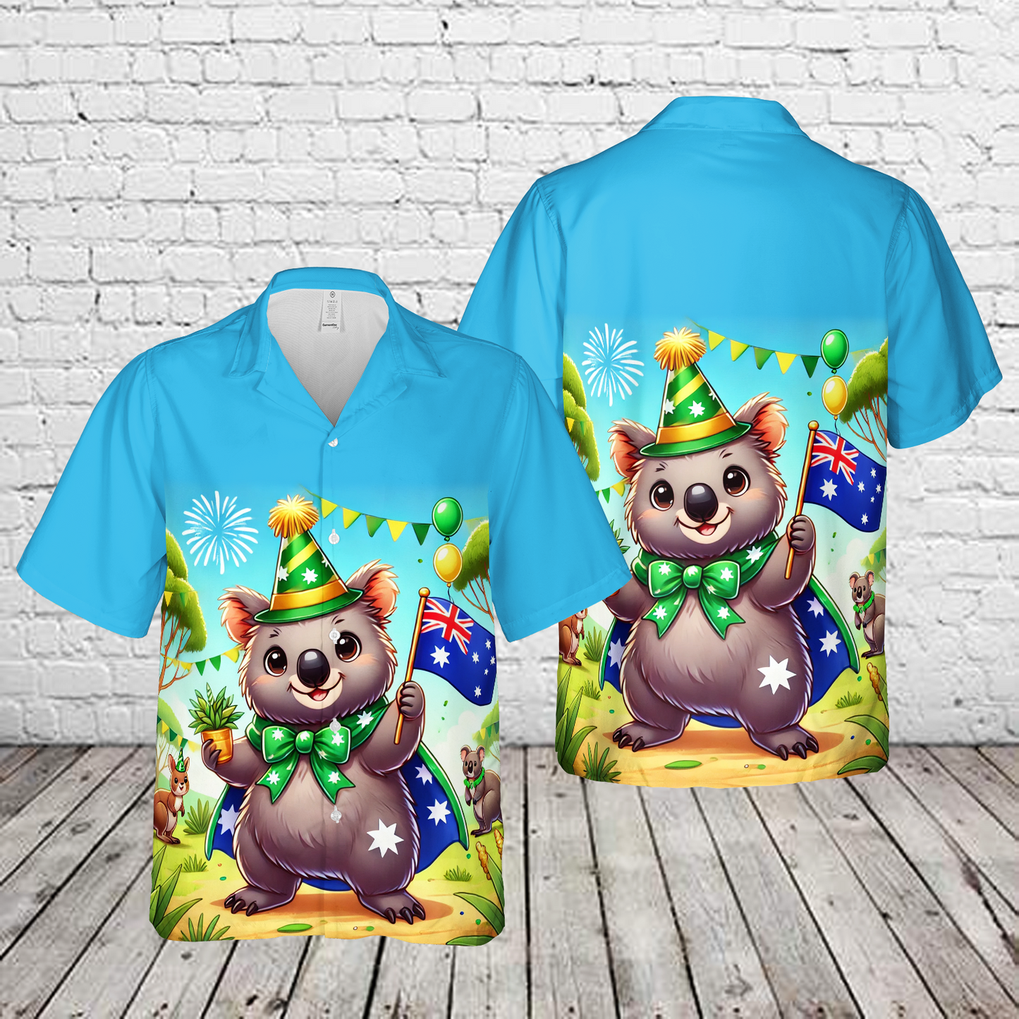 Wombat Happy Australia Day Hawaiian Shirt