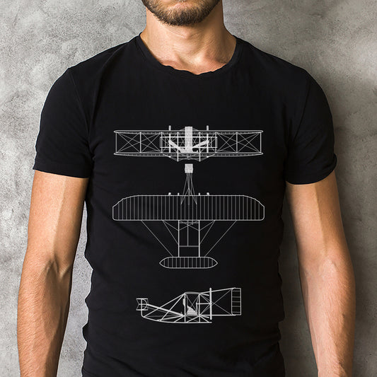 Wright Flyer III Blueprint Classic Unisex T-Shirt Gildan 5000 (Made In US)