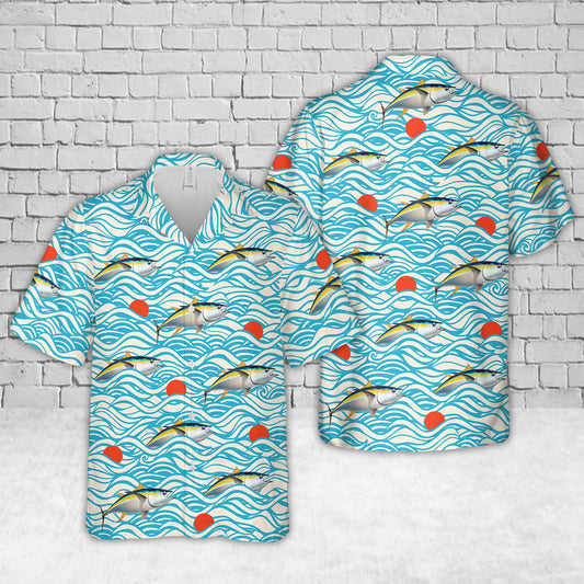 Yellowfin Tuna Jumping Hawaiian Shirt