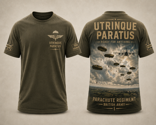Parachute Regiment Utrinque Paratus Shirt Ready For Anything UK Tee
