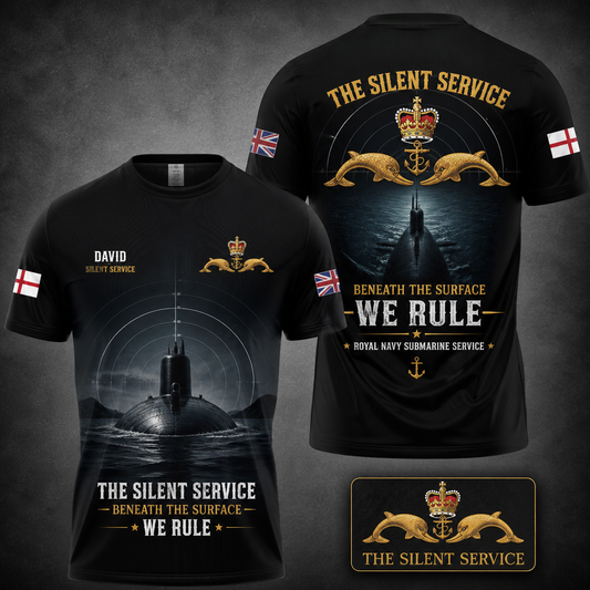 Royal Navy Submarine Silent Service Beneath The Surface We Rule Custom Name T-Shirt