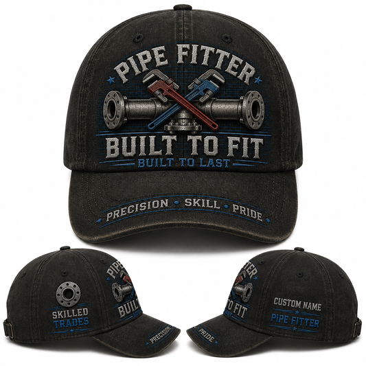 Pipe Fitter Built To Fit Custom Name Baseball Cap