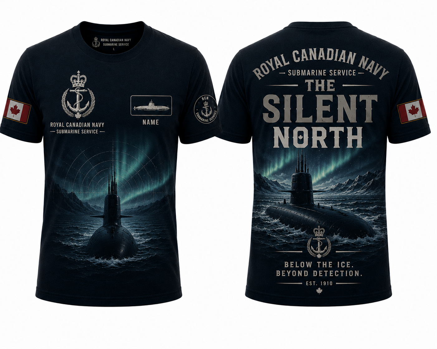 Royal Canadian Navy Silent North Submarine Service 3D T-Shirt
