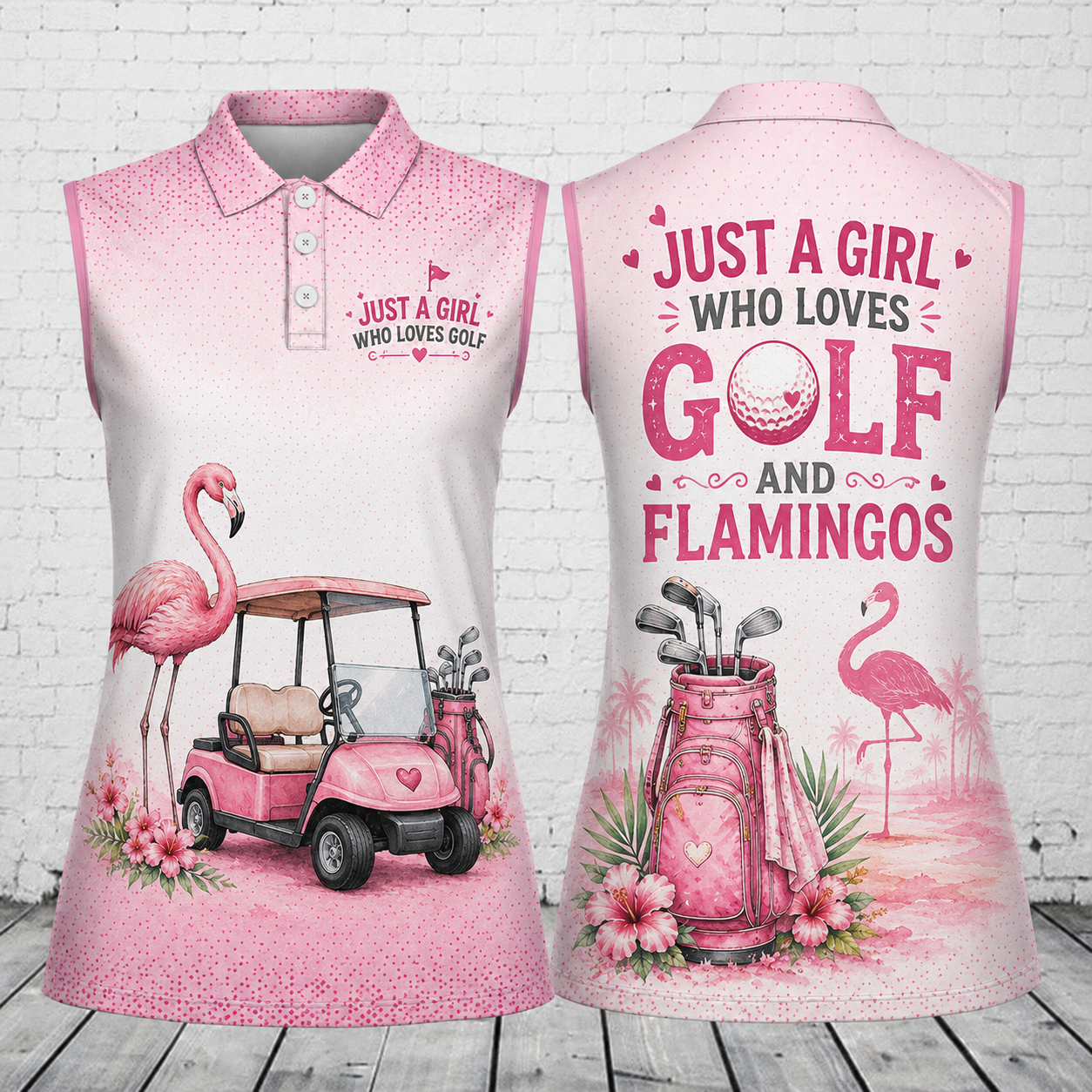 Fairway Queen Born To Golf Forced To Work Women's Sleeveless Athleisure Polo Shirt
