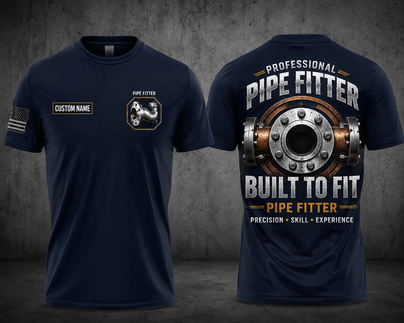Custom Name Professional Pipe Fitter Built To Fit 3D T-Shirt