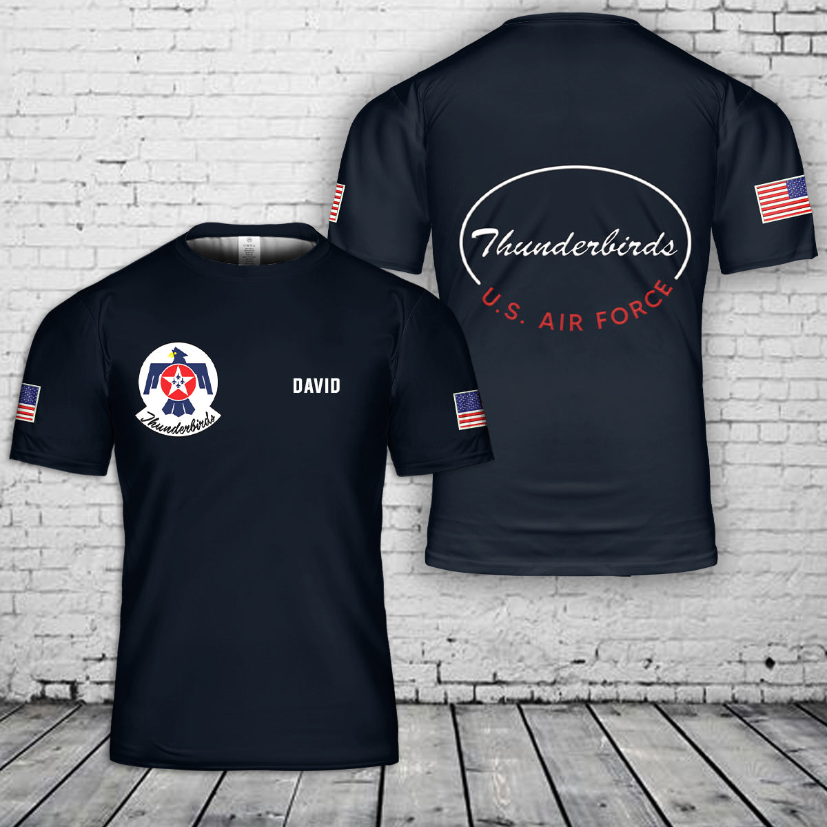 Custom Name US Air Force Thunderbirds T-Shirt 3D