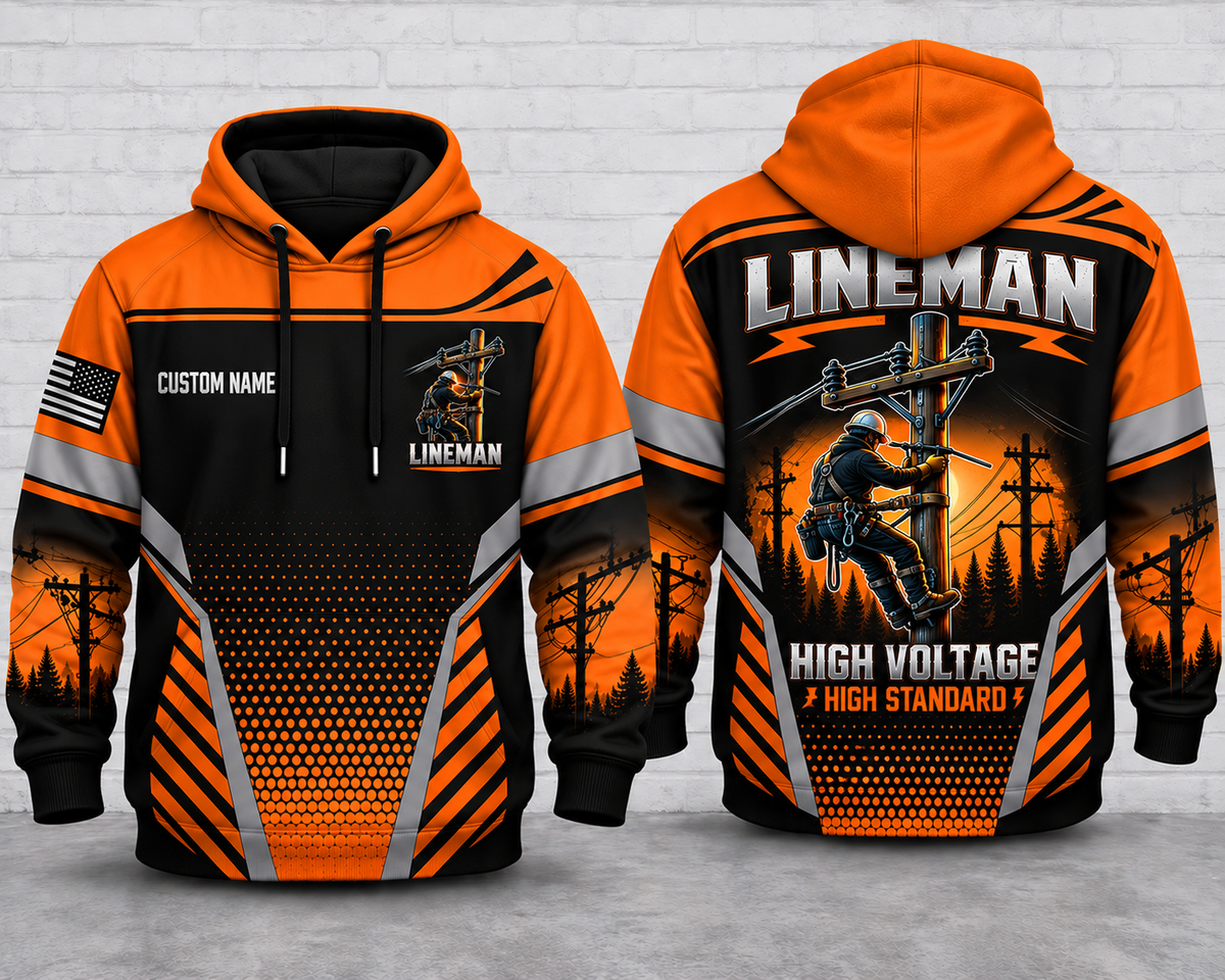 Personalized Lineman High Voltage High Standard 3D Hoodie