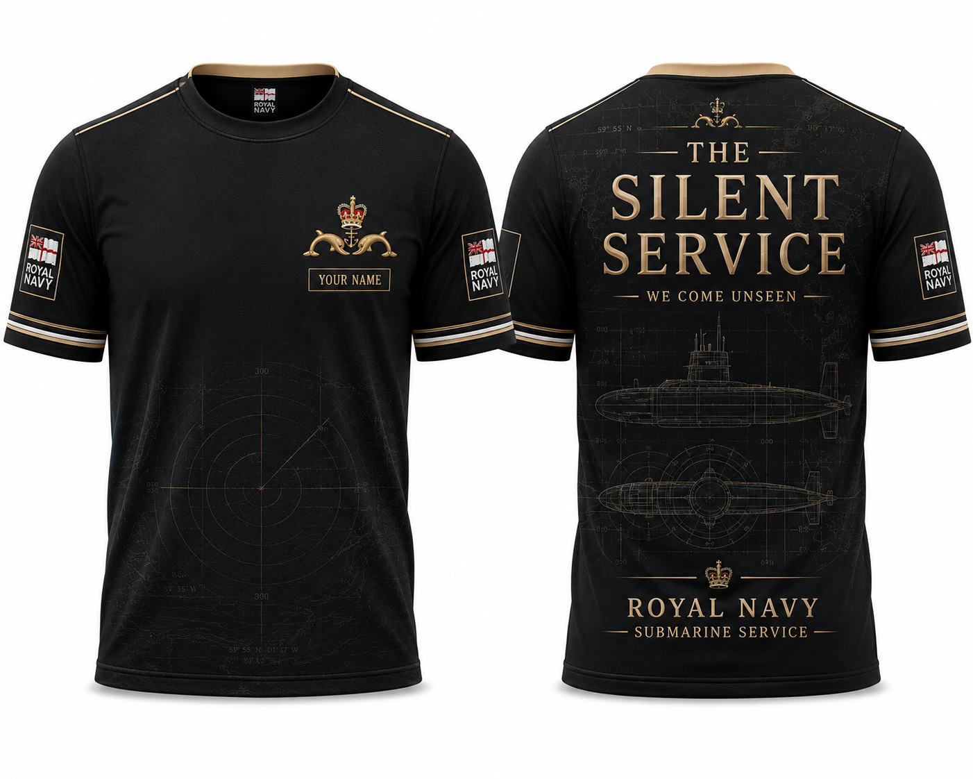 Royal Navy Submarine Service Veteran 3D T-Shirt