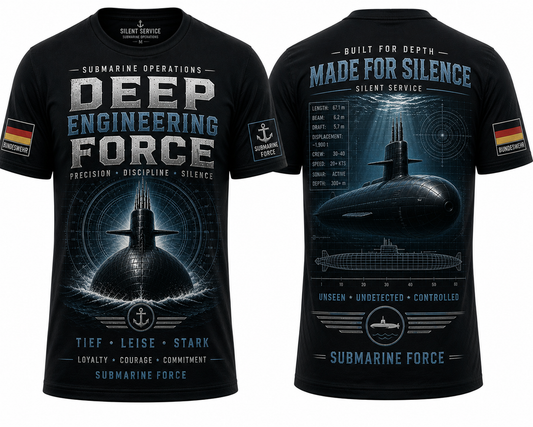 Germany Submarine Deep Engineering Force T-Shirt Precision Naval Operations Premium EU Style