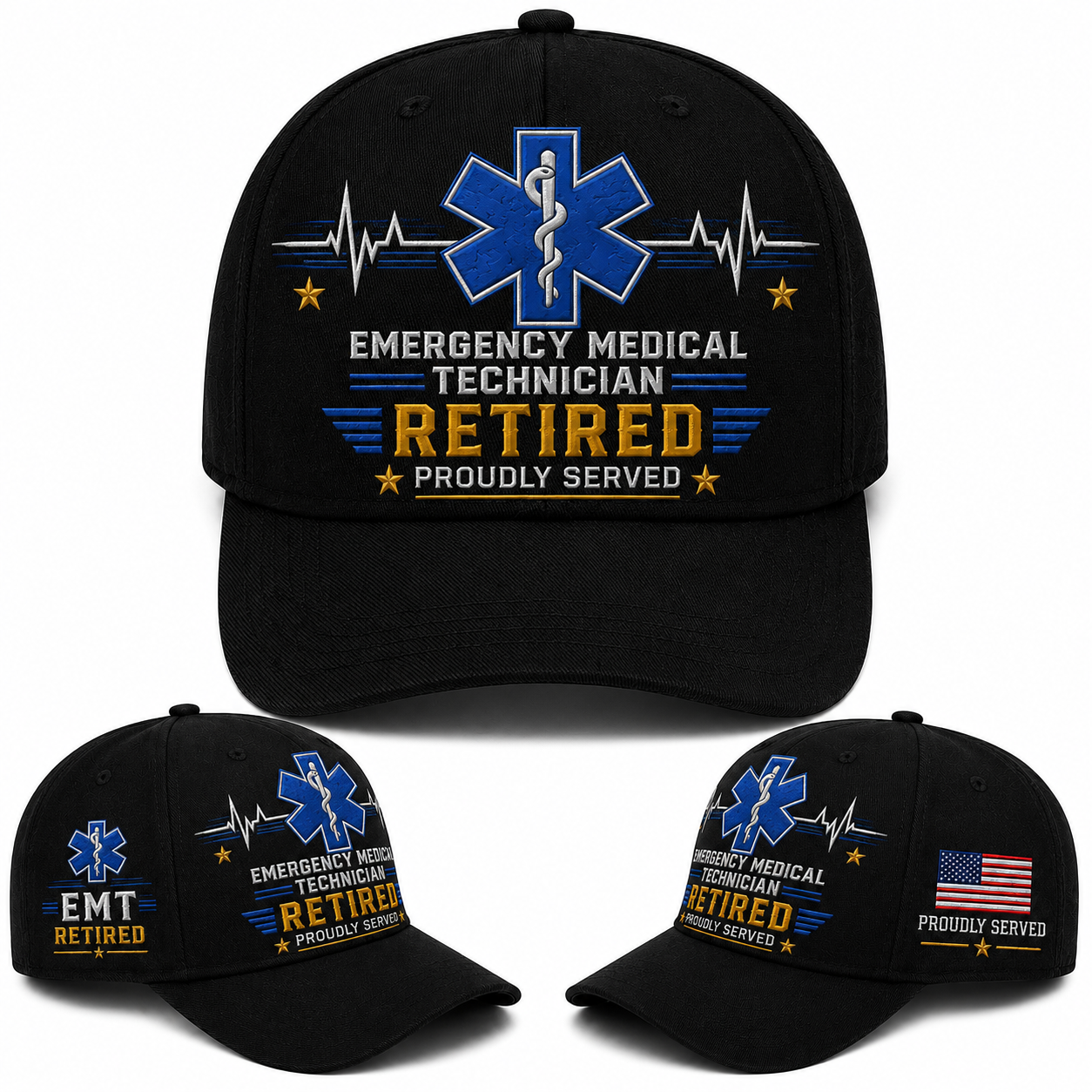 EMT Retired Emergency Medical Technician Proudly Served Baseball Cap