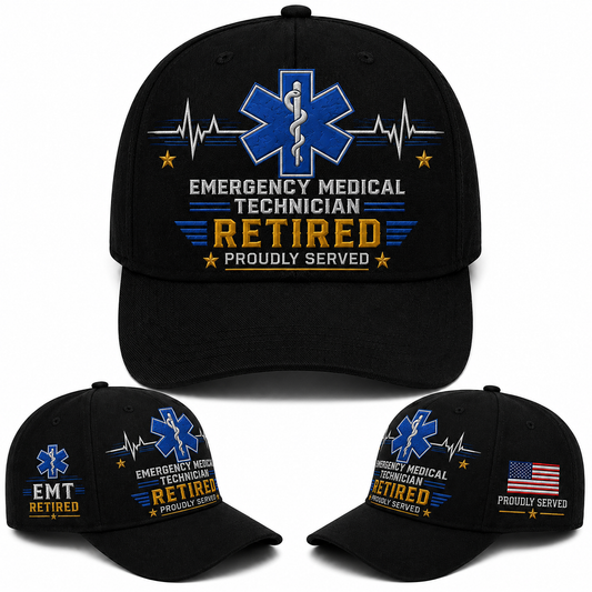 EMT Retired Emergency Medical Technician Proudly Served Baseball Cap