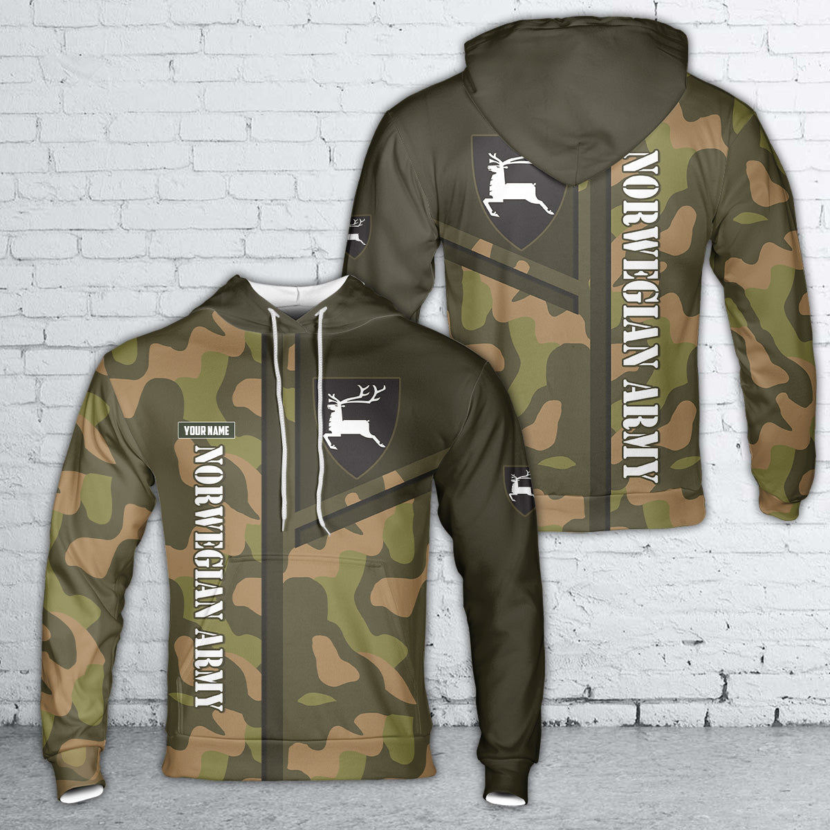 Custom Name Norwegian Army Brigade Nord Hoodie 3D