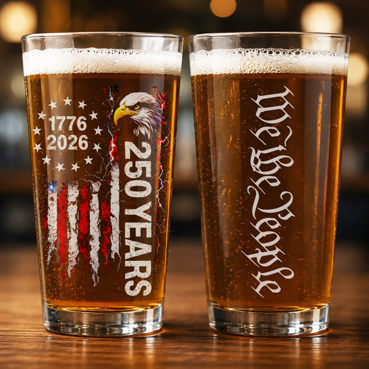250th Anniversary United States, 1776-2026 Patriotic USA Pint Glass Beer Mug