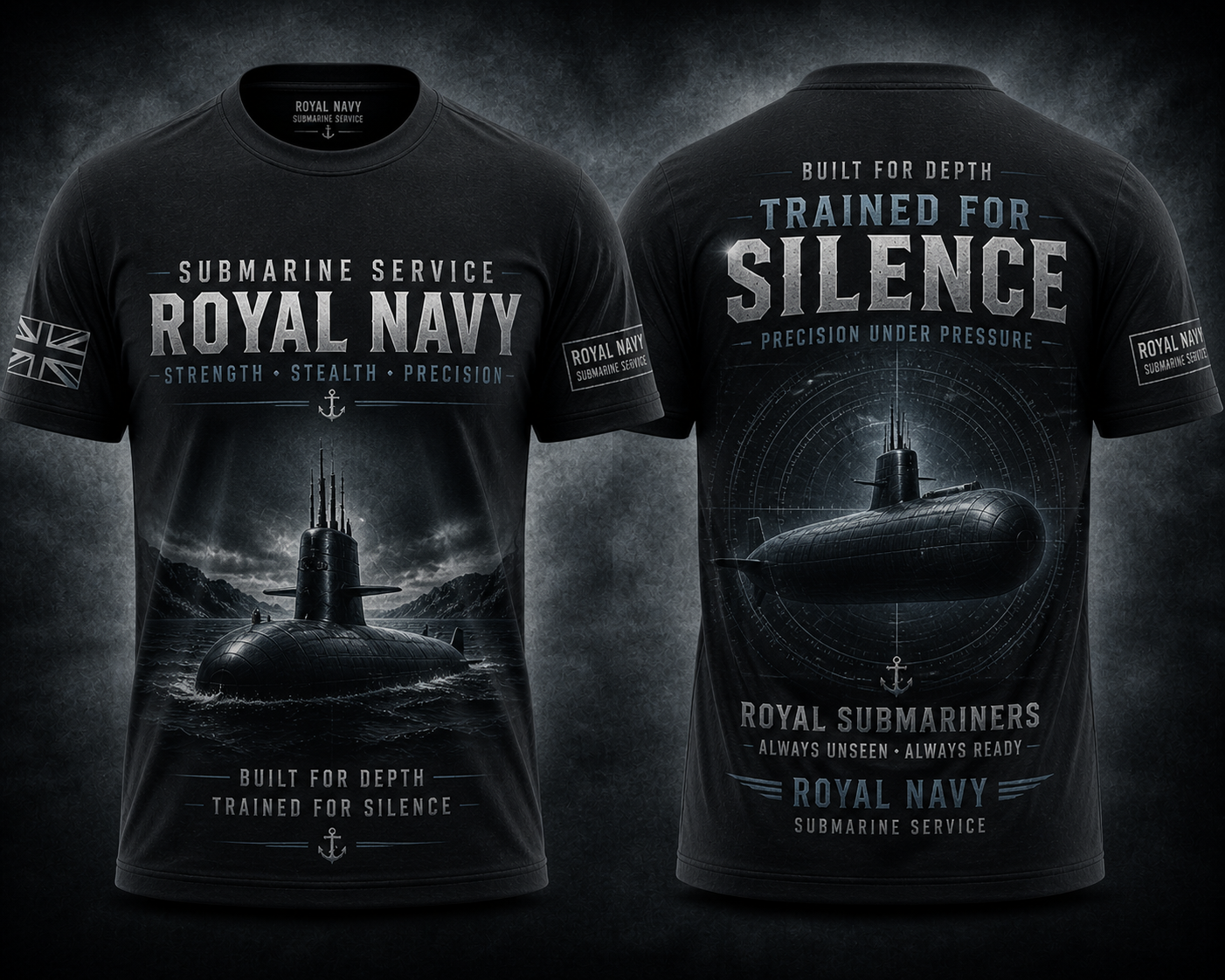 Royal Navy Cold Steel Submariner Shirt Modern Silent Service Tee
