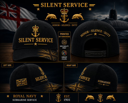 Silent Service Royal Navy Cap Minimal Anchor Design Submariner Military Hat