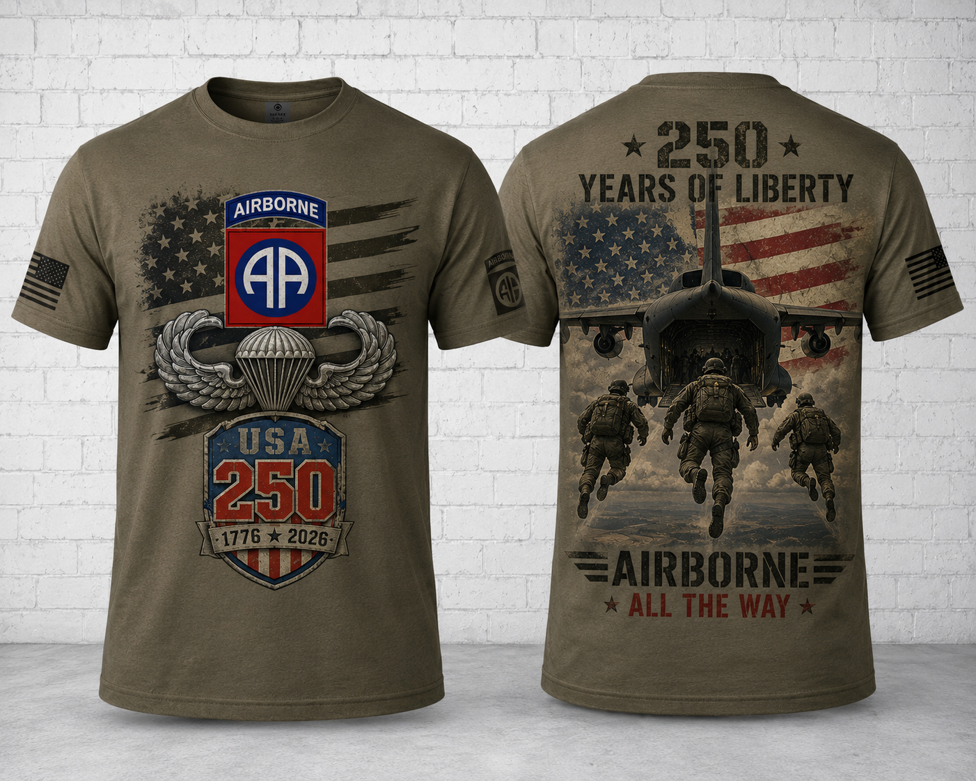 82nd Airborne Division USA 250 Paratroopers Legacy 3D T-Shirt Veteran Gift