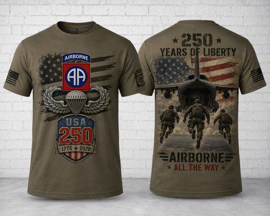 82nd Airborne Division USA 250 Paratroopers Legacy 3D T-Shirt Veteran Gift