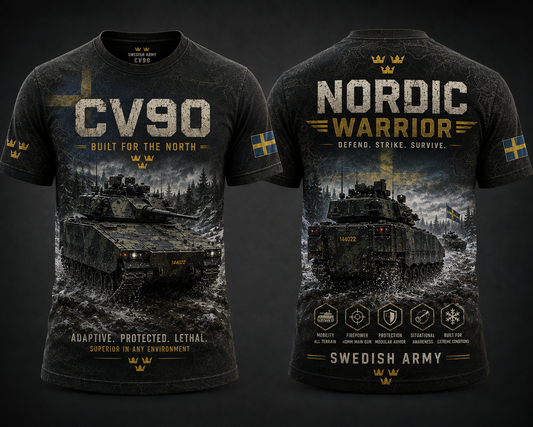 CV90 Nordic Warrior Swedish Army Armored Vehicle 3D T-Shirt
