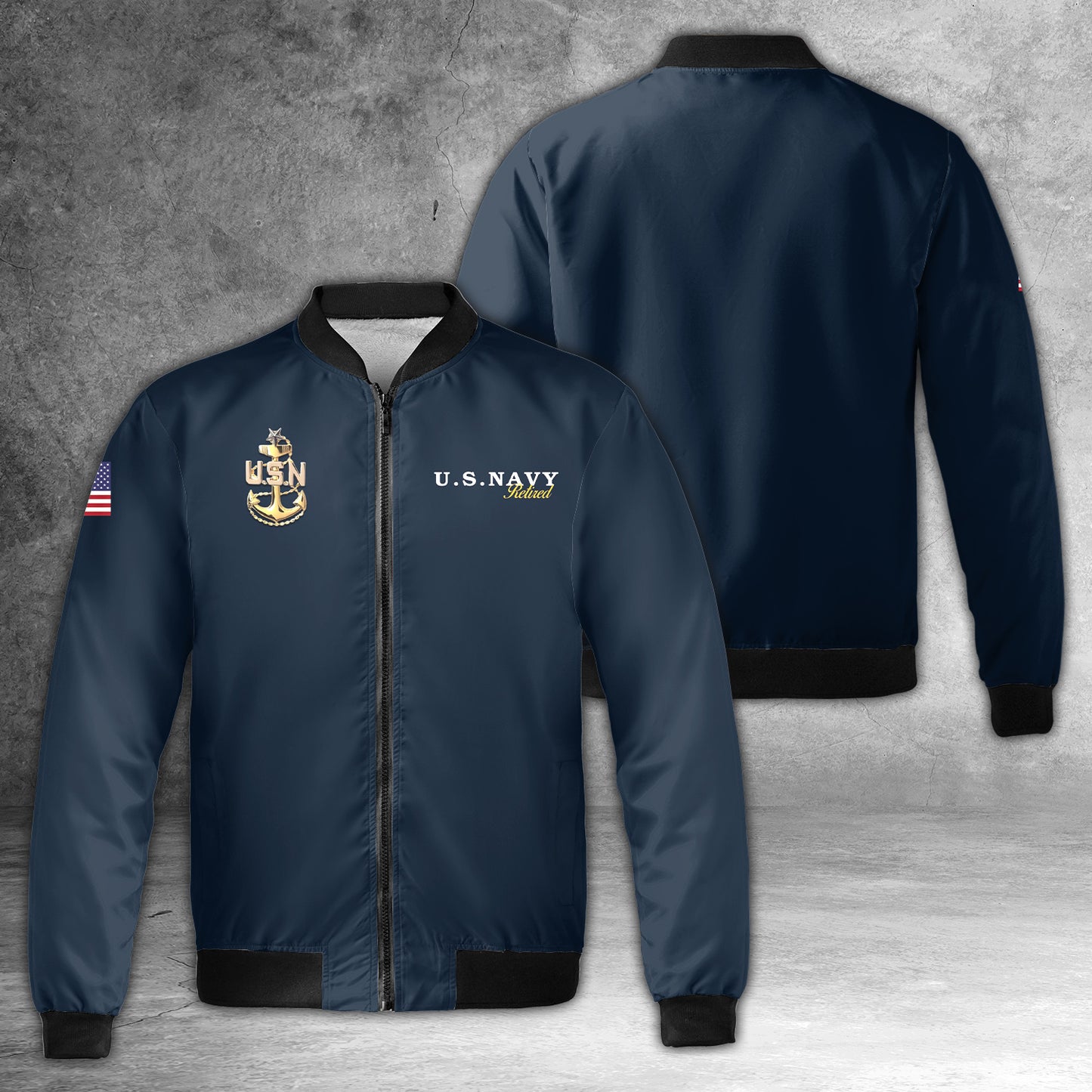 US Navy Senior Retired Chief 3D Bomber Jacket